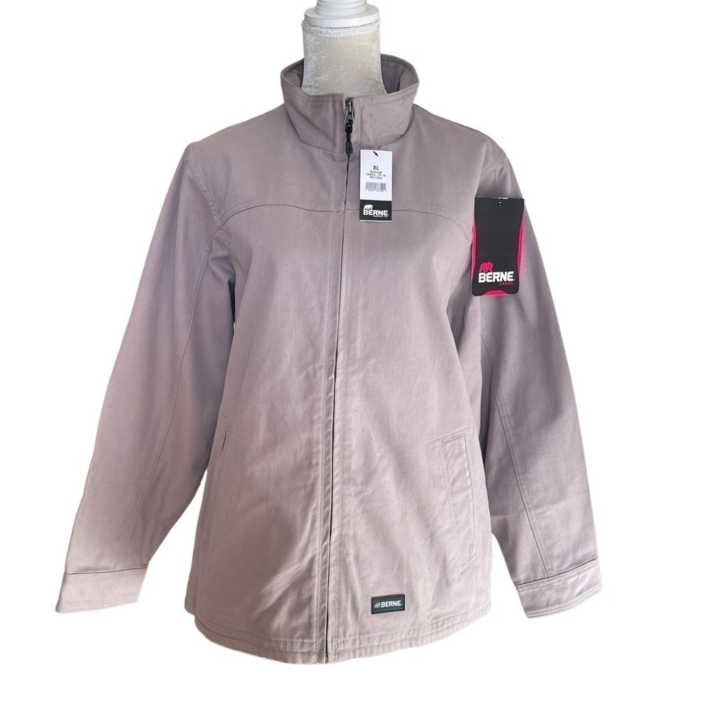 Berne Women’s Lightweight Lined Jacket Size XL Full Zip Pockets Work Everyday